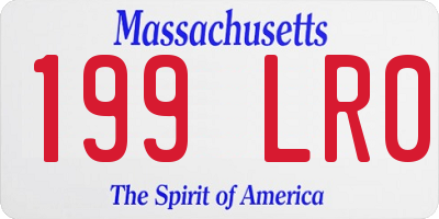 MA license plate 199LR0
