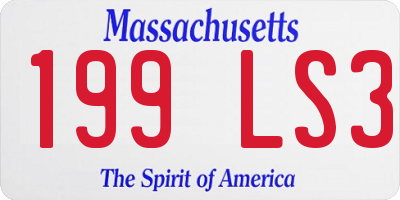 MA license plate 199LS3