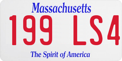 MA license plate 199LS4