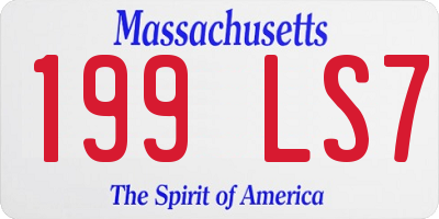 MA license plate 199LS7
