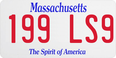 MA license plate 199LS9