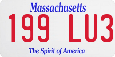 MA license plate 199LU3