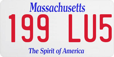 MA license plate 199LU5