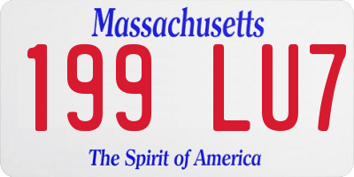 MA license plate 199LU7