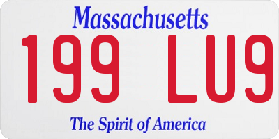 MA license plate 199LU9