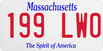 MA license plate 199LW0
