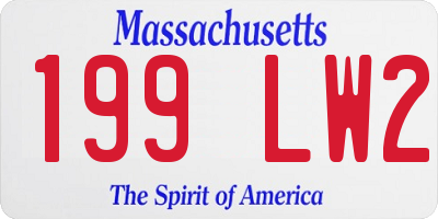 MA license plate 199LW2