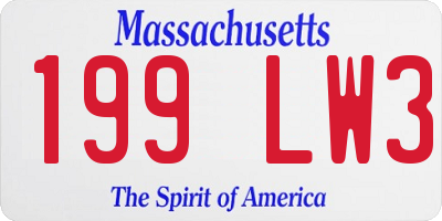 MA license plate 199LW3