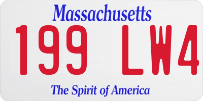 MA license plate 199LW4