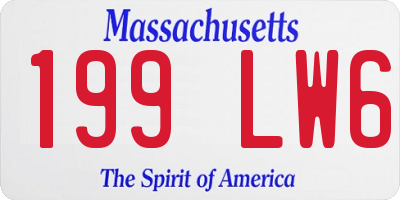 MA license plate 199LW6