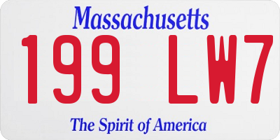 MA license plate 199LW7