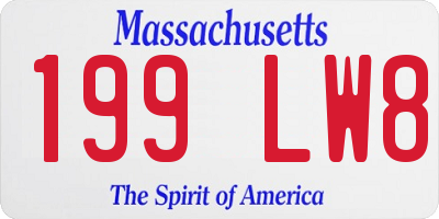 MA license plate 199LW8