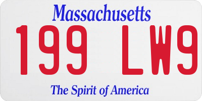 MA license plate 199LW9