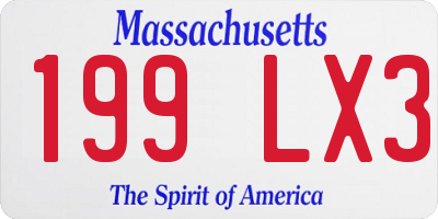 MA license plate 199LX3