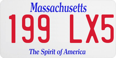 MA license plate 199LX5