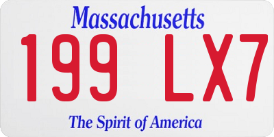 MA license plate 199LX7