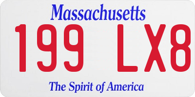 MA license plate 199LX8