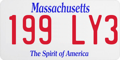 MA license plate 199LY3