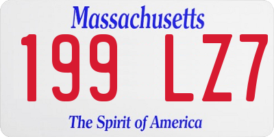 MA license plate 199LZ7