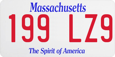 MA license plate 199LZ9