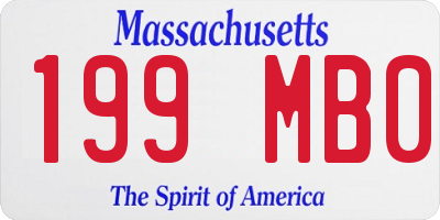MA license plate 199MB0