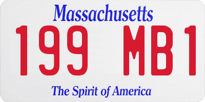 MA license plate 199MB1