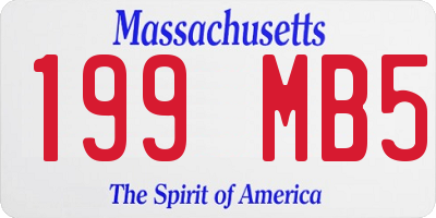 MA license plate 199MB5