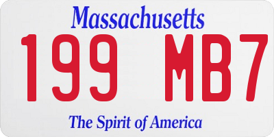 MA license plate 199MB7