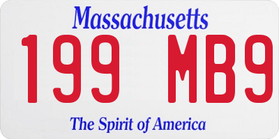 MA license plate 199MB9