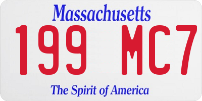 MA license plate 199MC7
