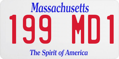 MA license plate 199MD1