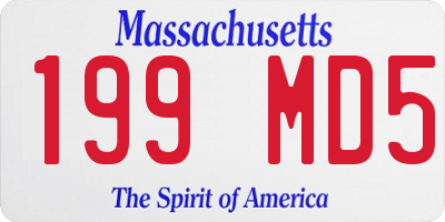 MA license plate 199MD5