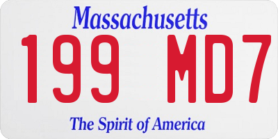 MA license plate 199MD7