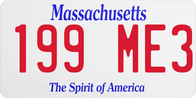 MA license plate 199ME3