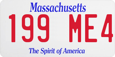 MA license plate 199ME4