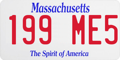 MA license plate 199ME5