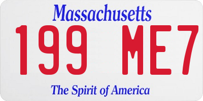 MA license plate 199ME7