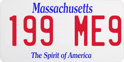 MA license plate 199ME9