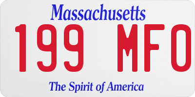 MA license plate 199MF0