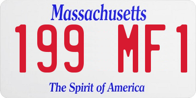 MA license plate 199MF1