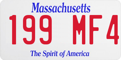 MA license plate 199MF4