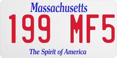 MA license plate 199MF5