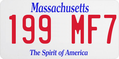 MA license plate 199MF7