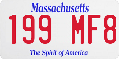 MA license plate 199MF8