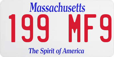 MA license plate 199MF9