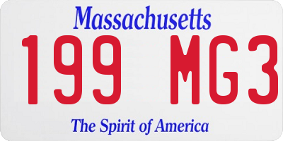 MA license plate 199MG3