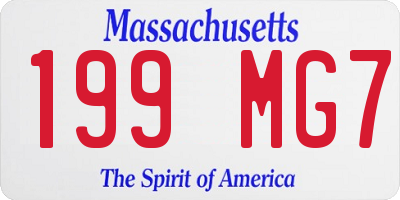MA license plate 199MG7