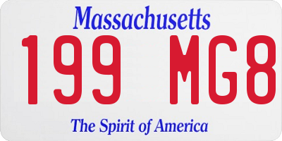 MA license plate 199MG8