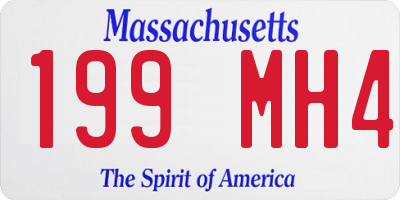 MA license plate 199MH4