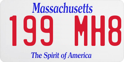 MA license plate 199MH8